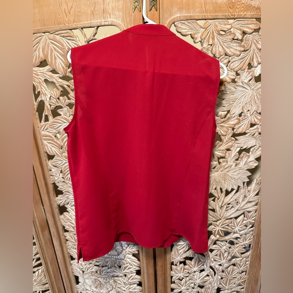 Kasper Red Ruffle Front Blouse - Picture 5 of 5